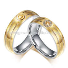 Hot sale imitation diamond valentine rings, plating gold rings for lover